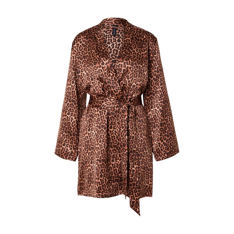 Hunkemöller Krátký župan čokoládová / cappuccino / tmavě hnědá / černá 115687631