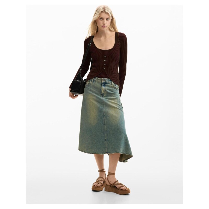 Desigual Kardigan hnědá / cyclam