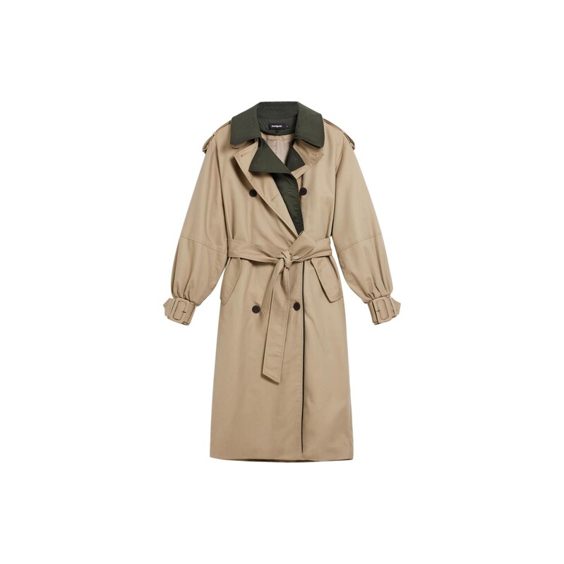 Desigual Přechodný kabát cappuccino / nefritová 115687645