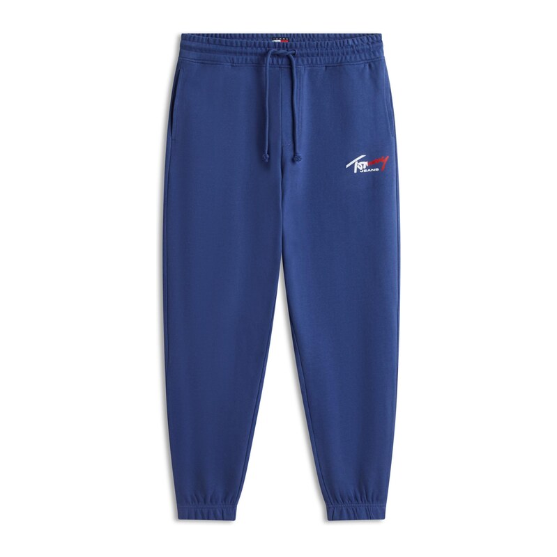 Tommy Jeans Kalhoty Signature Logo Cuffed námořnická modř