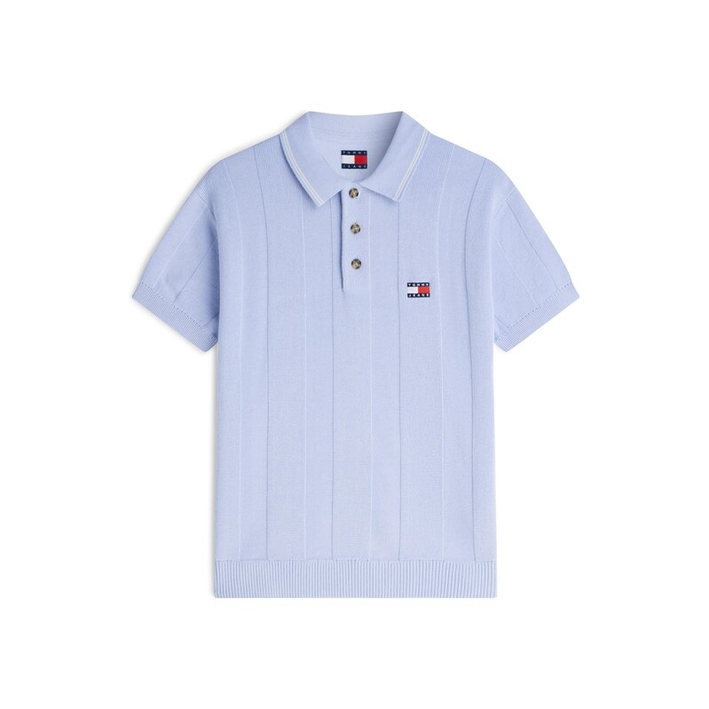 Tommy Jeans Svetr Regular Fit Textured chladná modrá