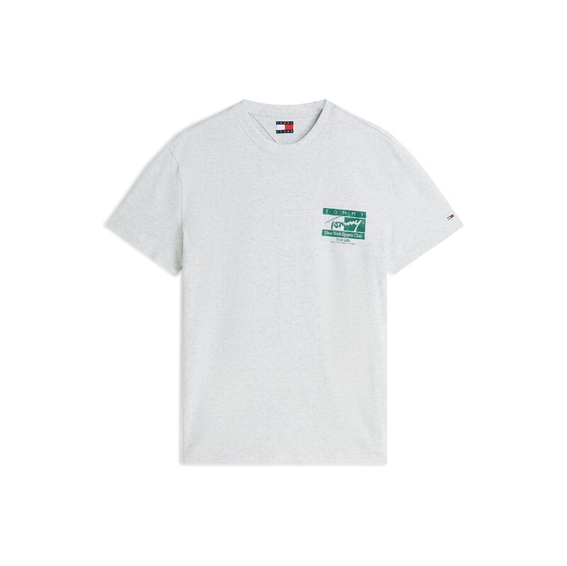 Tommy Jeans Tričko Signature Logo Peached světle šedá /