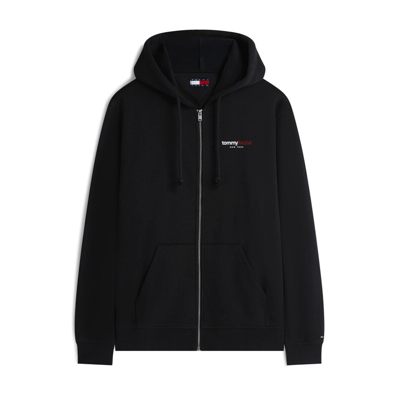 Tommy Jeans Mikina Back Logo Zip-thru červená / černá / bílá
