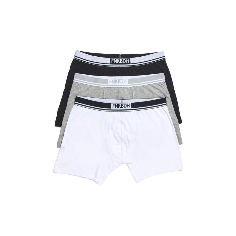 Funky Buddha Boxerky šedá / černá / bílá