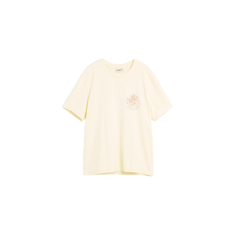 Desigual Tričko orchidej / offwhite