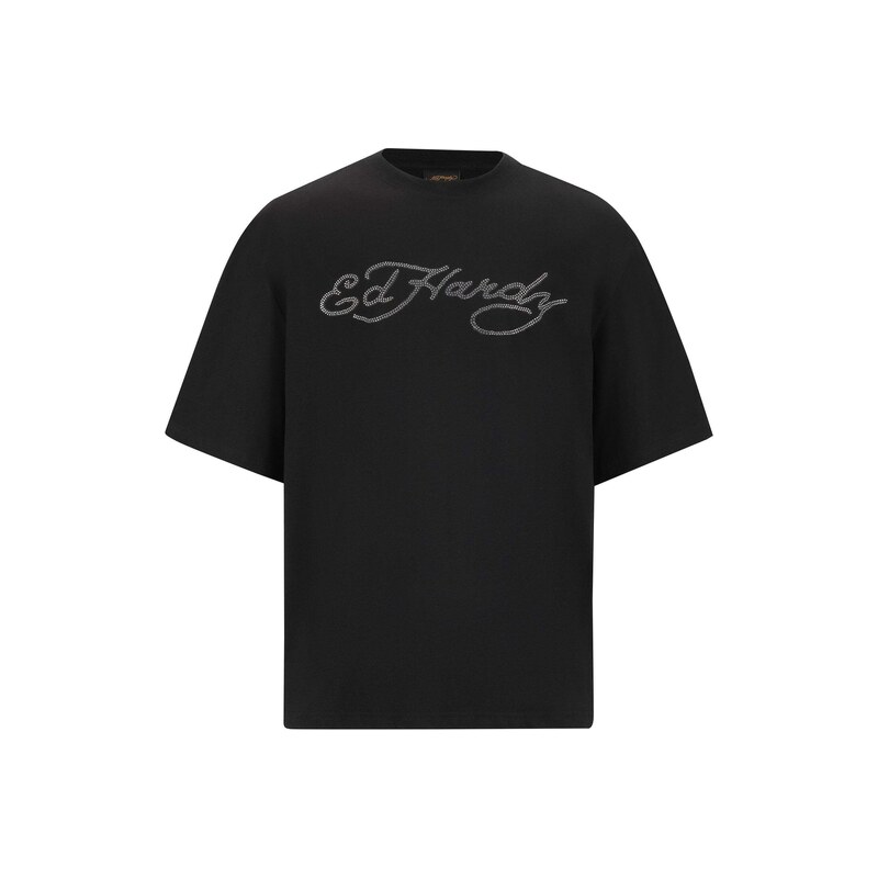 Ed Hardy Tričko Skull Flame limetková / oranžová / černá / bílá