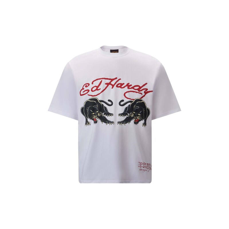 Ed Hardy Tričko Double-Panther světle žlutá / červená / černá /