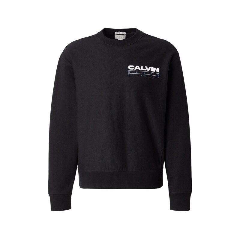 Calvin Klein Jeans Mikina modrá / černá / bílá