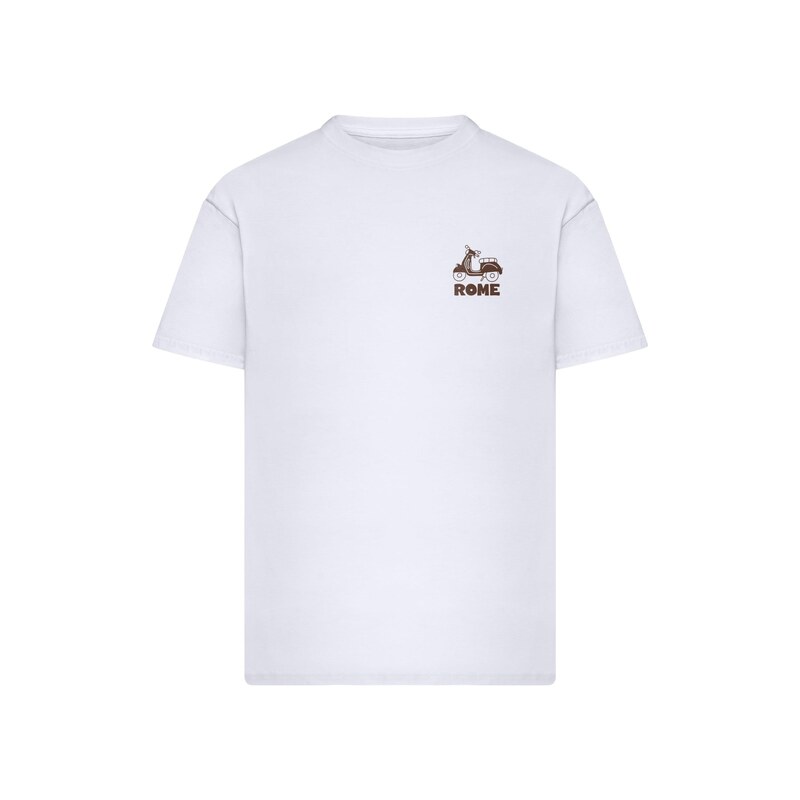 Mister Tee Tričko Roman Souvenirs hnědá / bílá