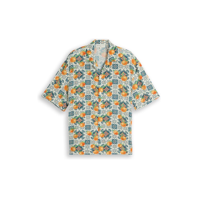 TOM TAILOR DENIM Košile zelená / tmavě zelená / oranžová /