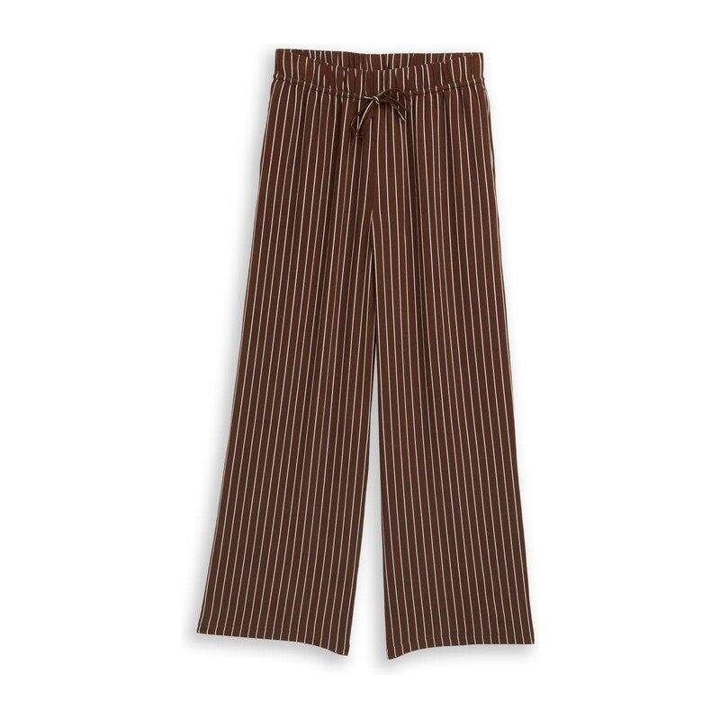 TOM TAILOR DENIM Kalhoty hnědá / bílá 115688194