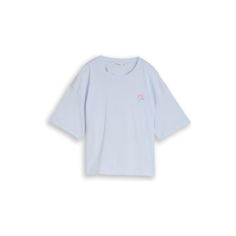 TOM TAILOR DENIM Tričko modrá / světlemodrá / oranžová / bílá 115688195