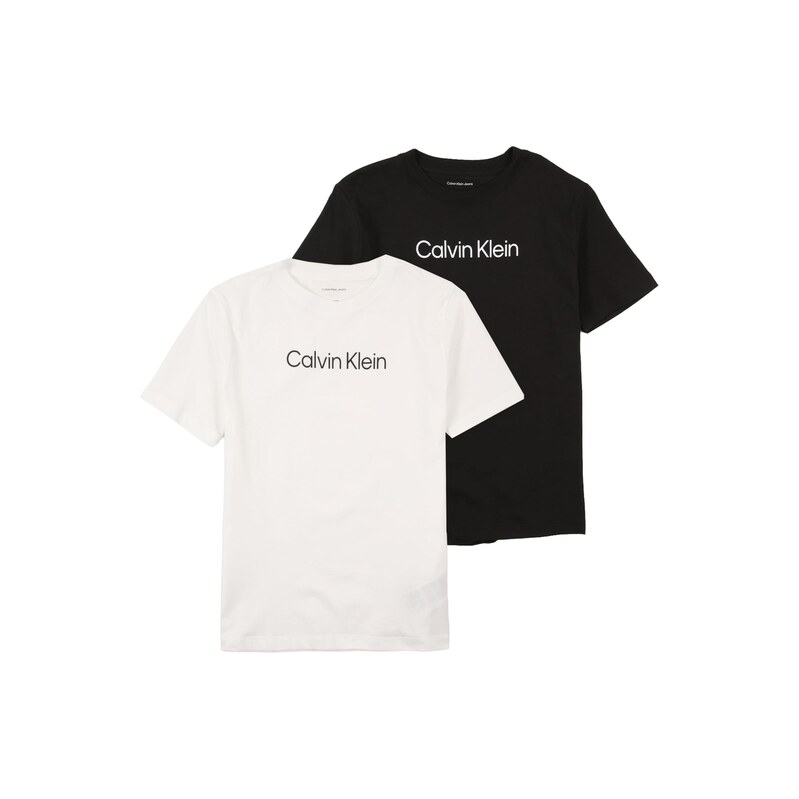 Calvin Klein Jeans Tričko Logo T černá / bílá