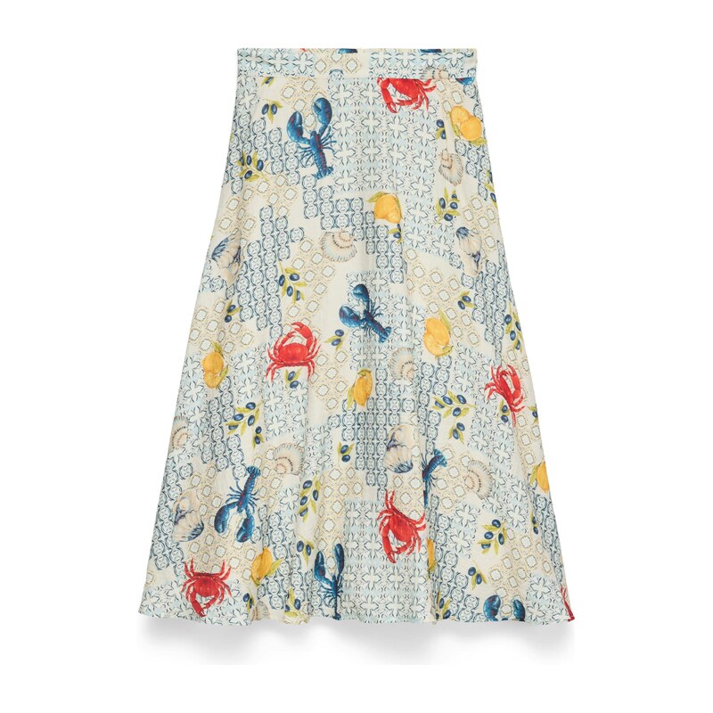 VERO MODA Sukně VMVALENTINA modrá / žlutá / šedá / tmavě červená 115688501