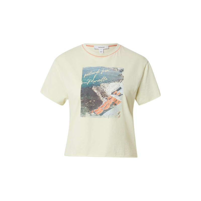 TOPSHOP Tričko CHRISTINA azurová modrá / pastelově zelená /