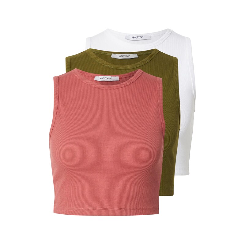 ABOUT YOU Top Dinah olivová / pitaya / bílá 115688685
