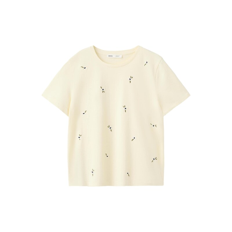 MANGO Tričko FLOWI žlutá 115688589