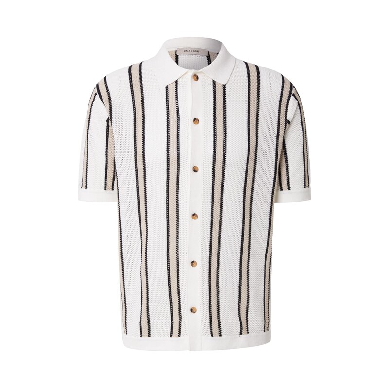 Only & Sons Kardigan ONSGABRIEL béžová / černá / bílá