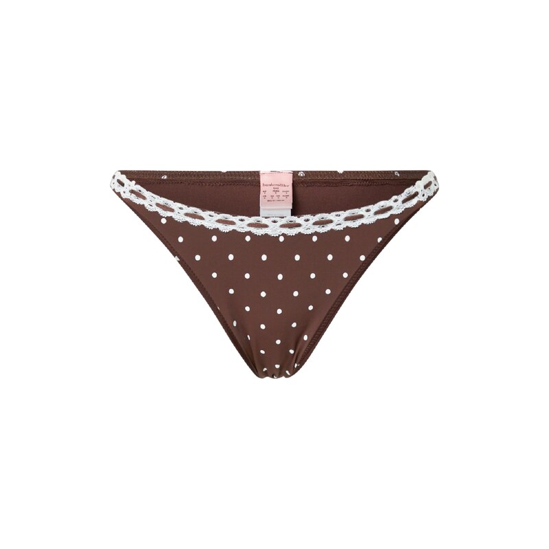 Hunkemöller Spodní díl plavek Algarve hnědá / bílá 115689026