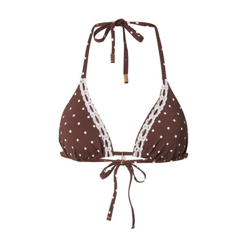 Hunkemöller Horní díl plavek Algarve hnědá / bílá 115689024
