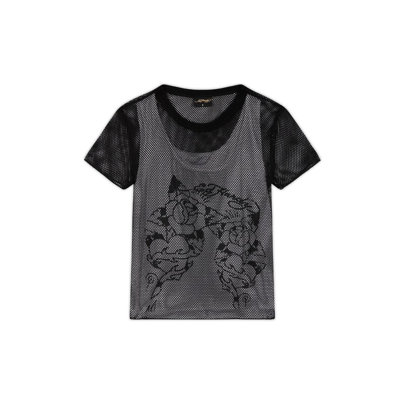 Ed Hardy Tričko Climbing Rose černá / bílá 115689145