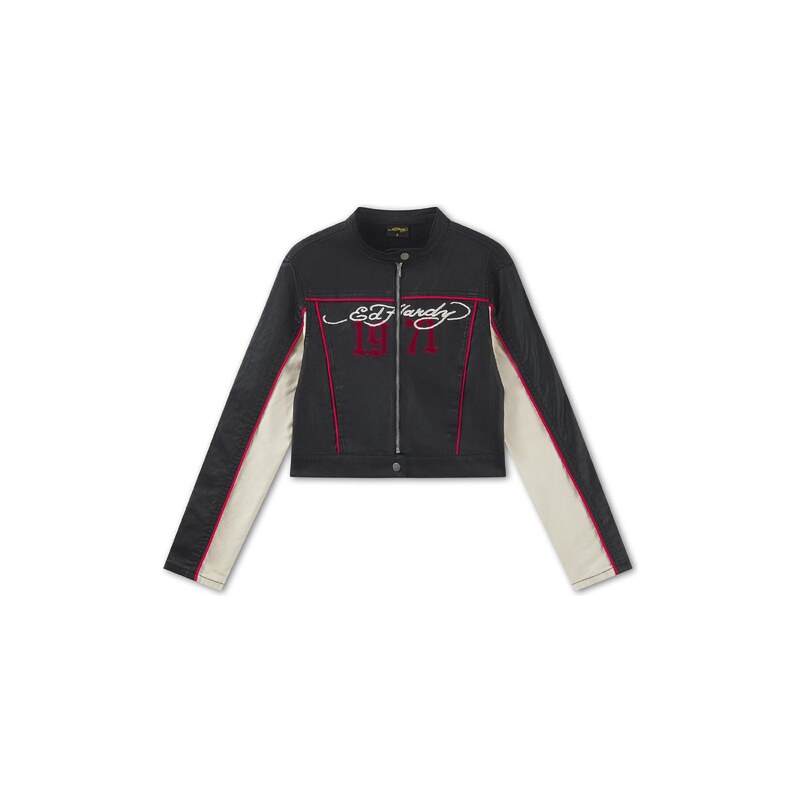 Ed Hardy Přechodná bunda Climbing Rose tmavě červená / černá / bílá 115689156