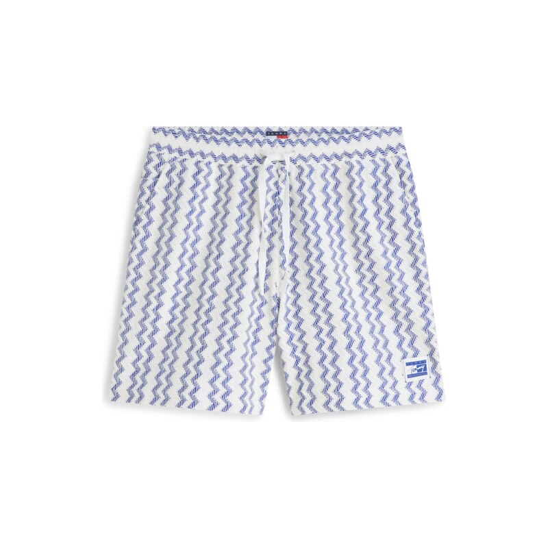 Tommy Jeans Kalhoty Open Textured Logo Label modrá / bílá
