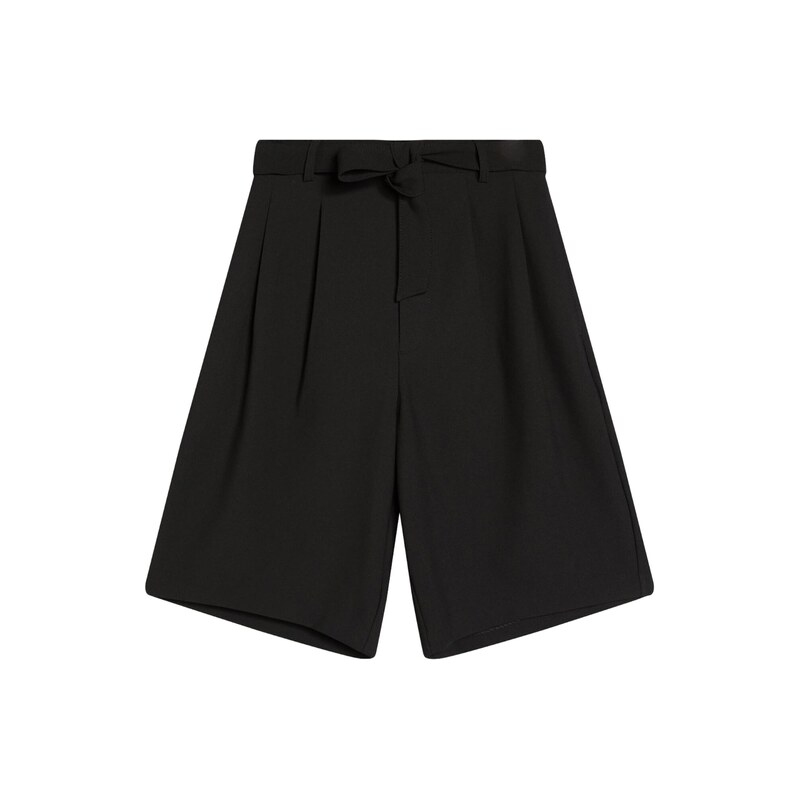 Bershka Kalhoty se sklady v pase černá
