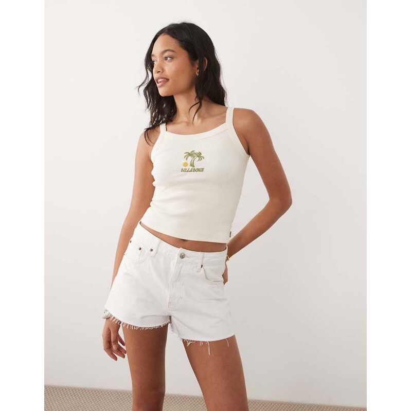 Billabong palm tree knit beach tank in cream-White 115691667