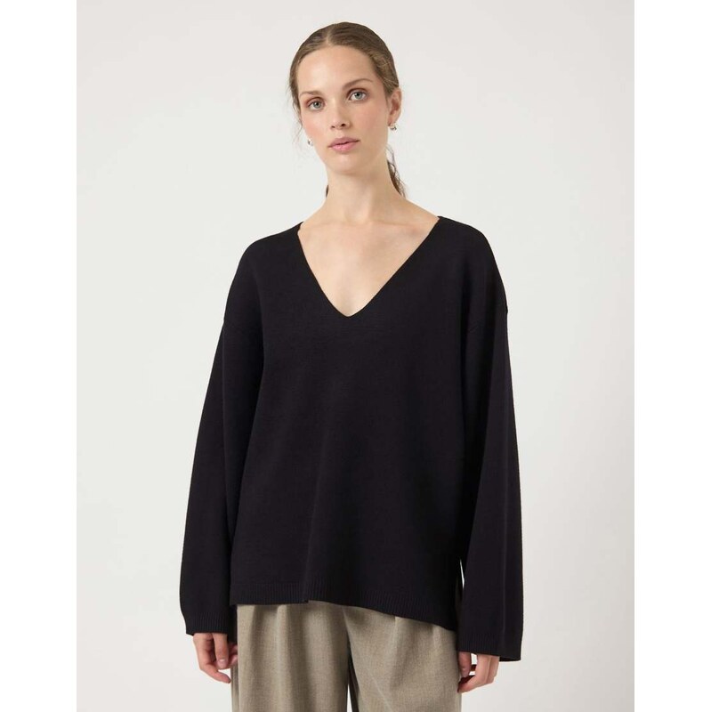YAS Knitted pullover in black 115691782