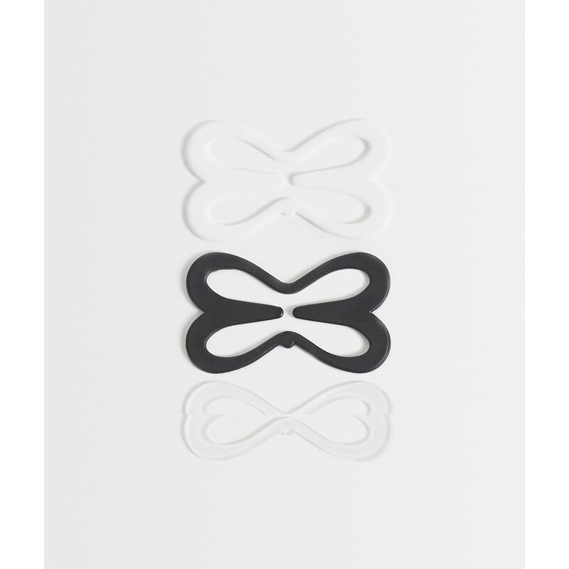 ASOS DESIGN 3 pack racer back bra clips in white, black & clear-Multi 115691722