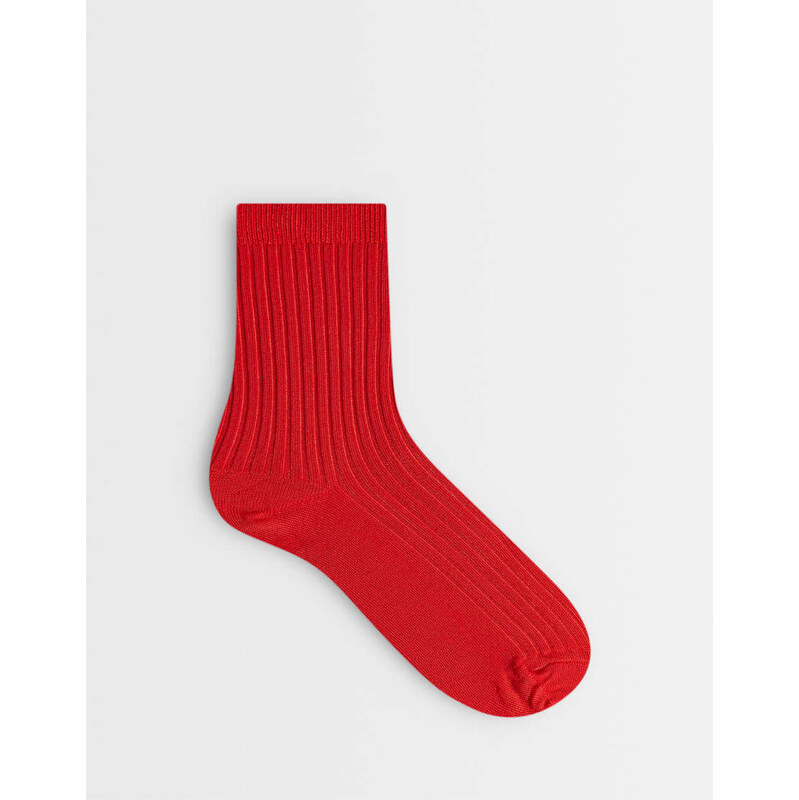 Topshop Lillie ribbed socks in red