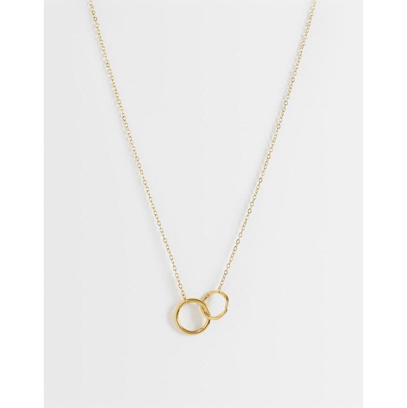 ASOS DESIGN waterproof stainless steel necklace with double-loop link 115691791