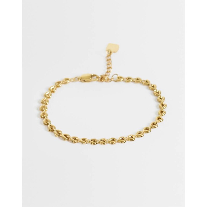 ASOS DESIGN waterproof stainless steel bracelet with mini heart links 115691792
