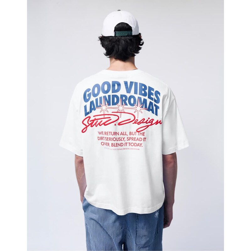 Pull&Bear Laundromat graphic t-shirt in white