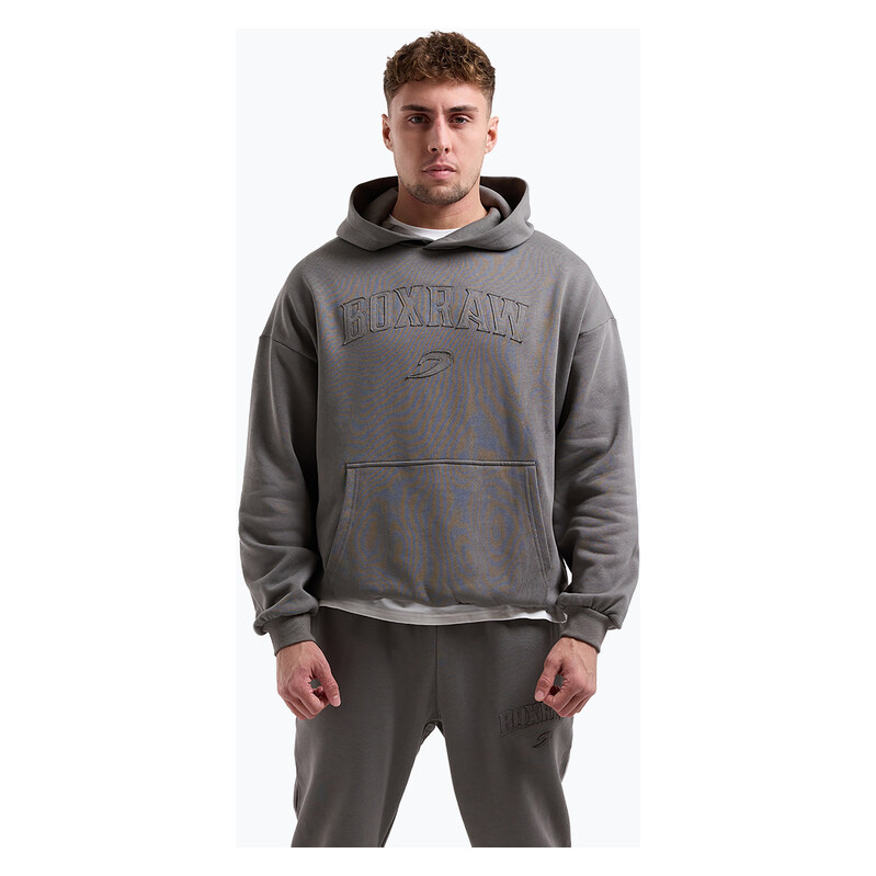 Pánská mikina BOXRAW East Street Hoodie distressed grey