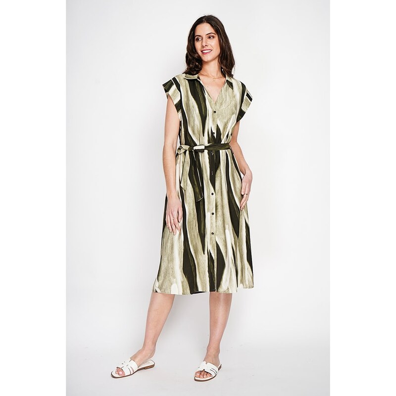 Šaty Le Jardin du Lin Khaki/ Schwarz 4159054 115702372
