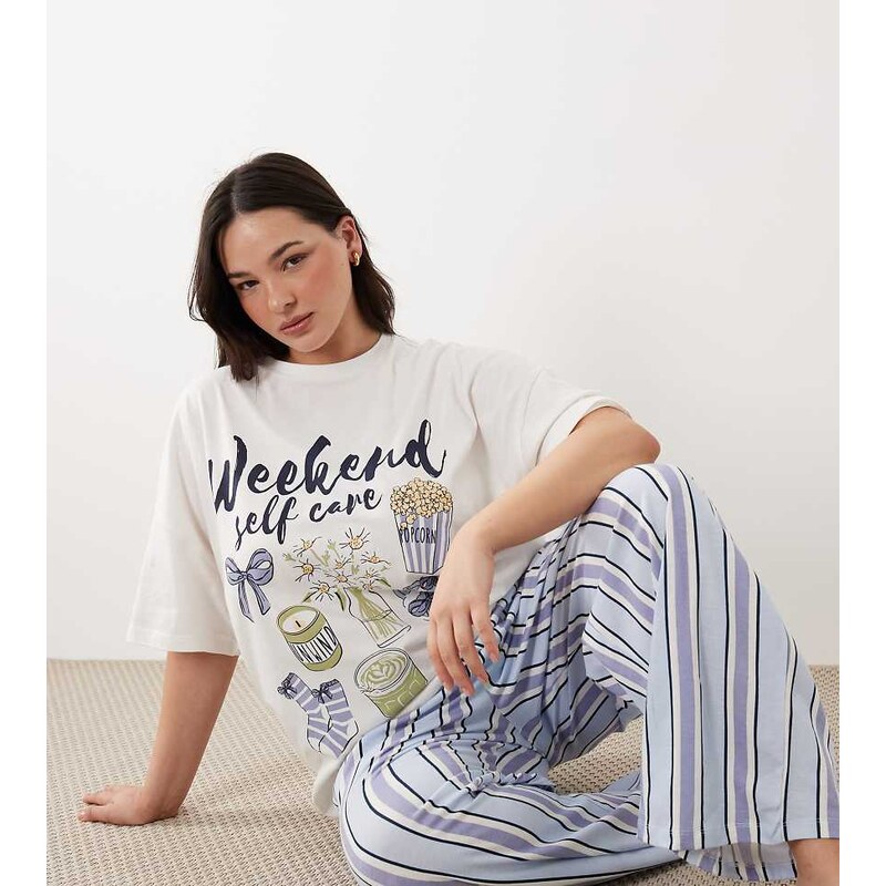ASOS Curve ASOS DESIGN Curve oversized tee & wide leg trouser