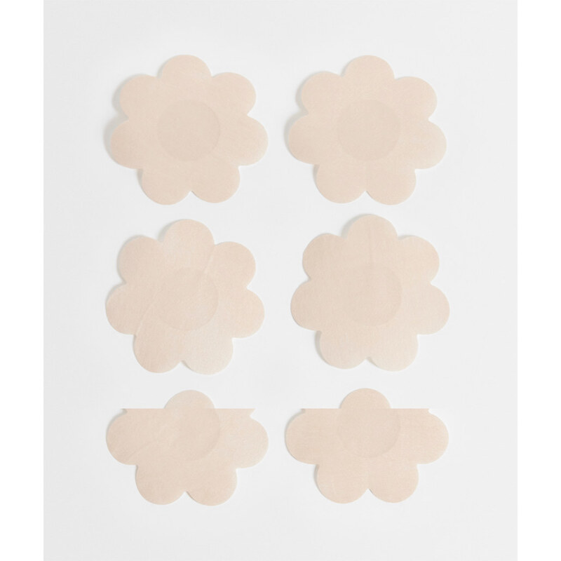 ASOS DESIGN 3 pack fabric nipple covers in beige-Neutral 115704873