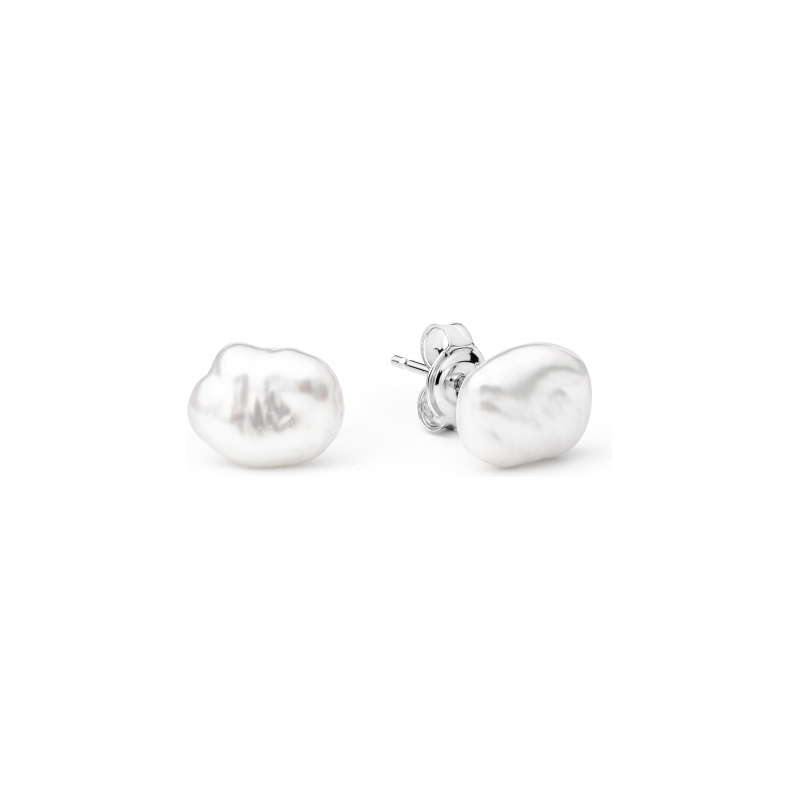Gaura Pearls Stříbrné náušnice 925 s pravou barokní perlou Keshi – 115705308