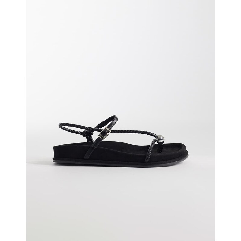 Schuh Tuesday strappy footbed sandal in black 115733573
