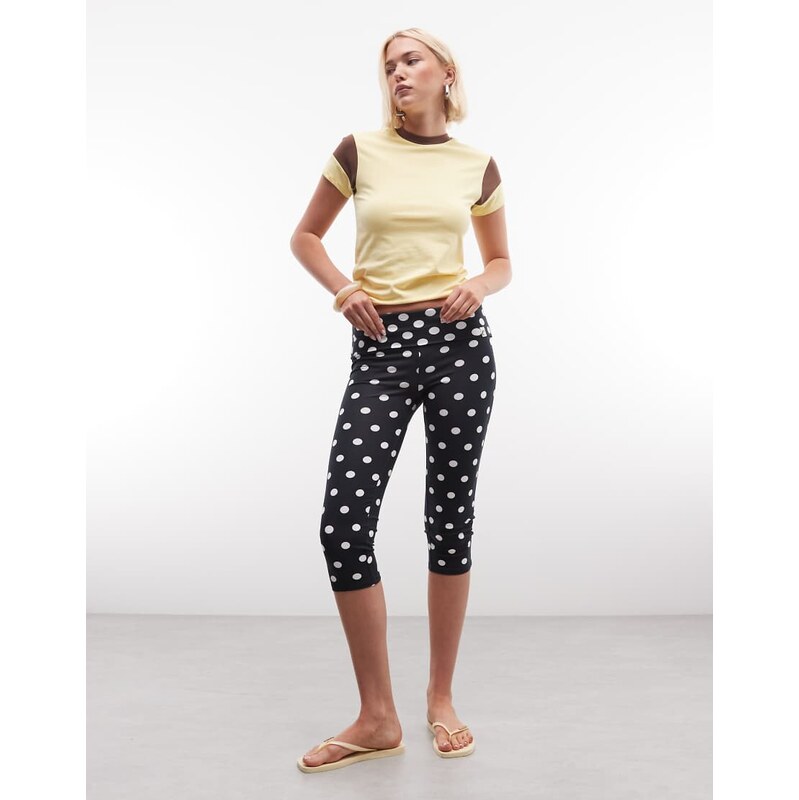 COLLUSION polkadot capri in black