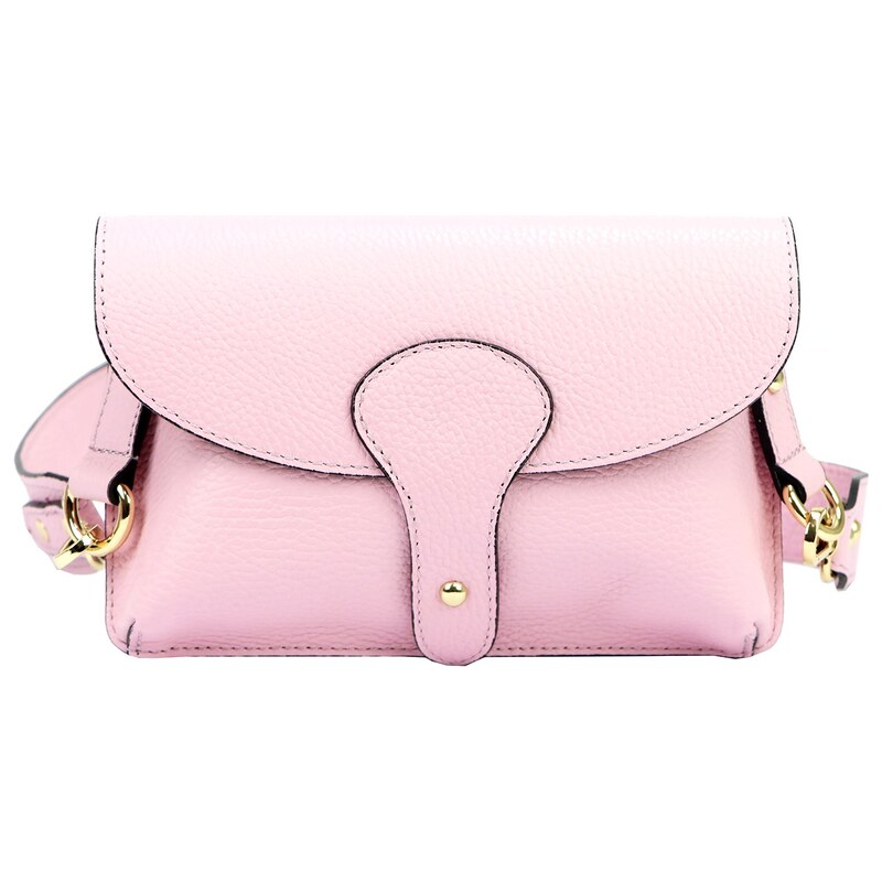 Kožená crossbody kabelka Luka 24-076 M růžová