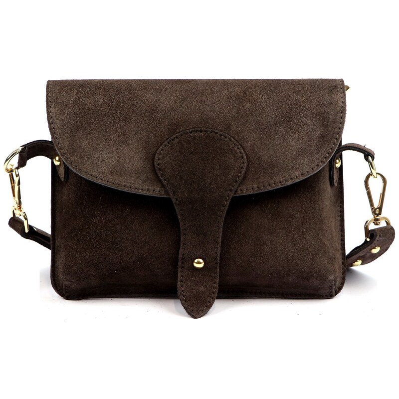Luka Kožená crossbody kabelka 24-071 L tmavě hnědá