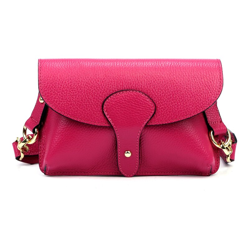 Kožená crossbody kabelka Luka 24-076 M fuchsiová