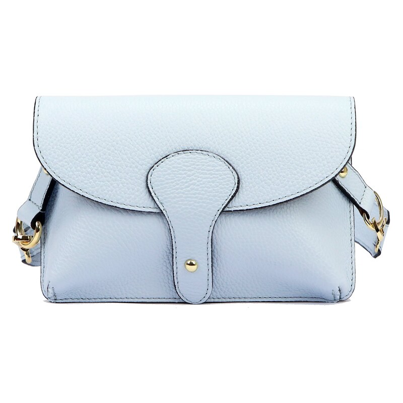 Kožená crossbody kabelka Luka 24-076 M světle modrá
