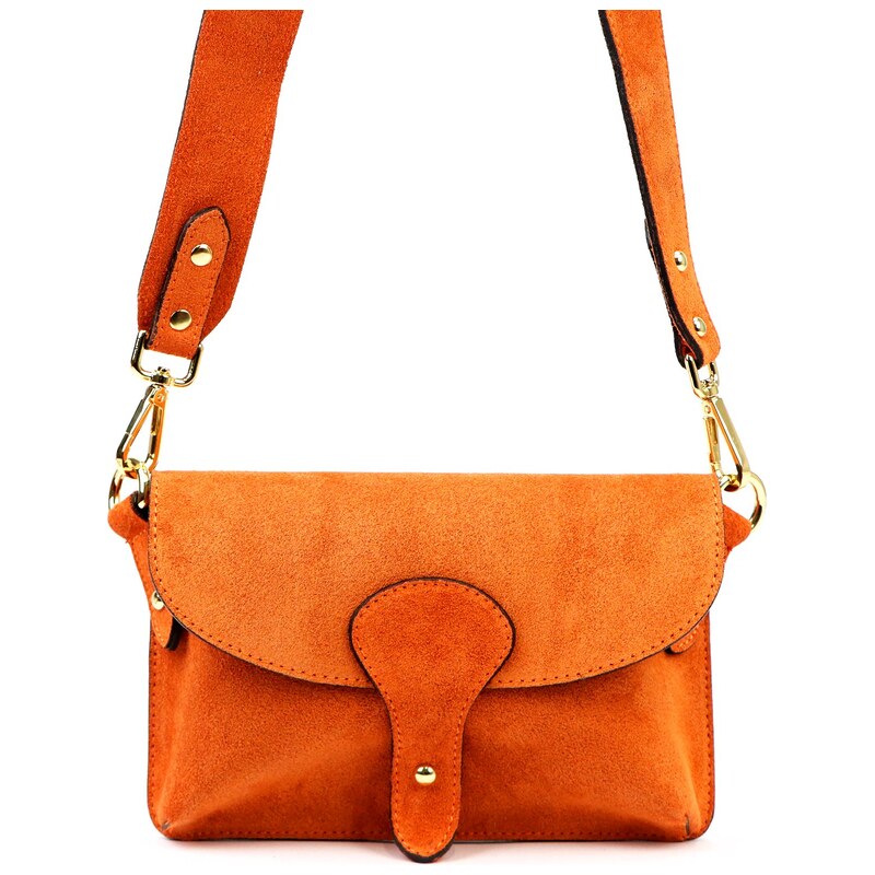Luka Kožená crossbody kabelka 24-071 M oranžová