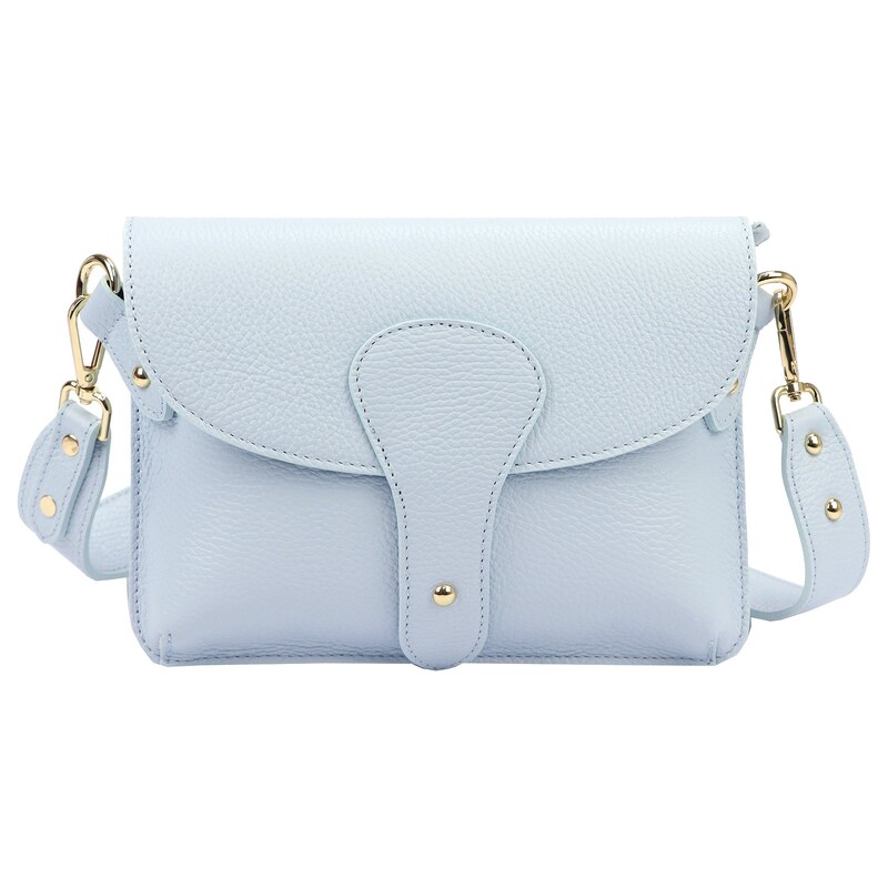Kožená crossbody kabelka Luka 24-076 L světle modrá