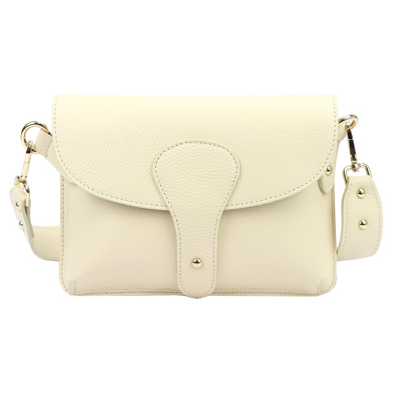 Kožená crossbody kabelka Luka 24-076 L krémová