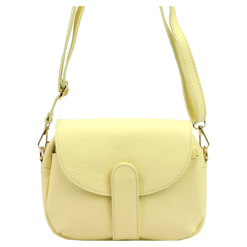 Kožená crossbody kabelka Luka 24-099 DL žlutá